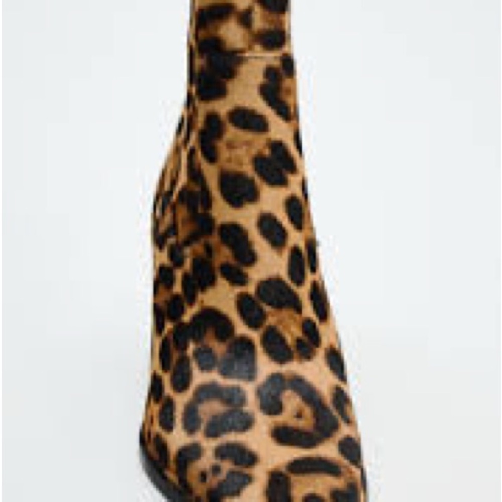 Zara Leopard Print Ankle Booties